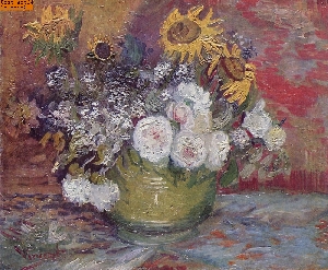 Rosen und Sonnenblumen nach van Gogh